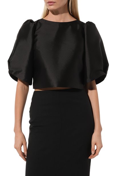 Шелковый топ JM STUDIO черного цвета по цене 27970 руб., арт. FW232414, фото 3 Шелковый топ JM STUDIO, арт. FW232414, фото 3