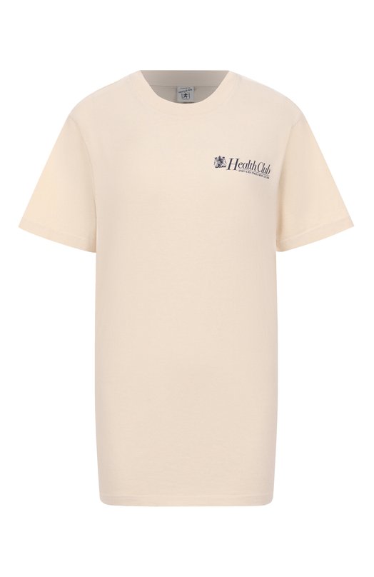 Хлопковая футболка Sporty and Rich T0043620080CR01 Кремовый T0043620080CR01