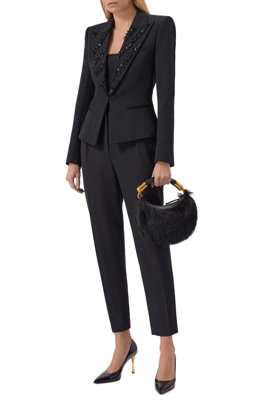 Шерстяной жакет Balmain FF0SE175/PD22 Чёрный  FF0SE175/PD22 Фото 2