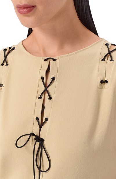 Топ из вискозы IRO бежевого цвета по цене 39800 руб., арт. WP12FELICINE, фото 5 Топ из вискозы IRO, арт. WP12FELICINE, фото 5