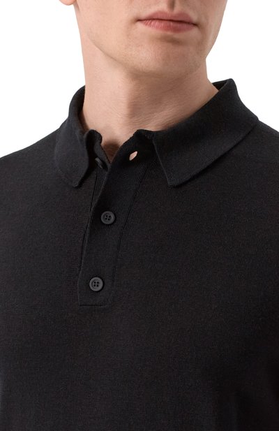 Поло из шерсти и шелка KITON, арт. UMM066704, фото 5