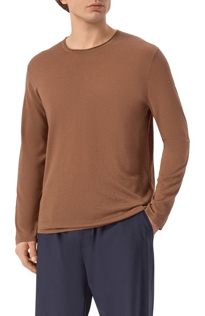 Джемпер из шелка и хлопка 12 STOREEZ коричневого цвета по цене 18000 руб., арт. 137306, фото 3 Джемпер из шелка и хлопка 12 STOREEZ, арт. 137306, фото 3