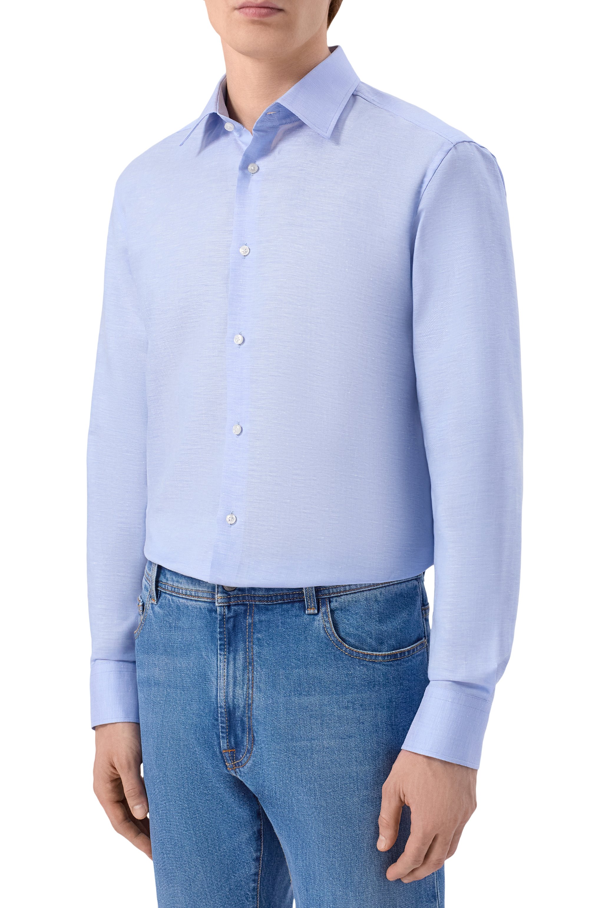 Рубашка изо льна и лиоцелла BOSS, арт. 50562110, фото 3