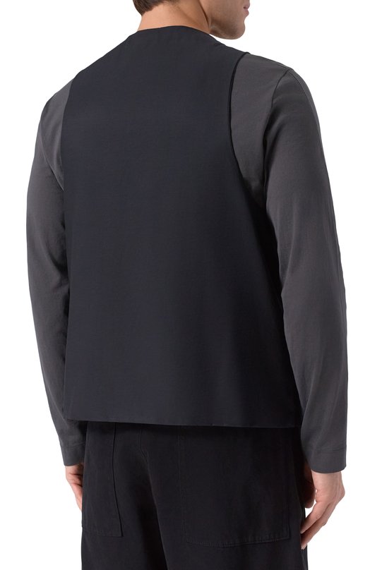 Комбинированный жилет Andrea Ya'aqov 25M0RC36/W00L CASHMERE Чёрный  25M0RC36/W00L CASHMERE Фото 4
