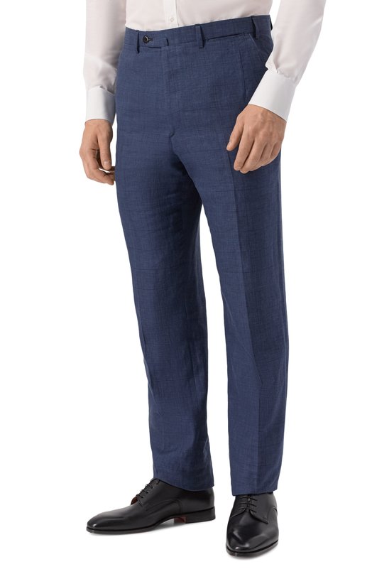 Костюм из смеси шерсти и льна с шелком Brioni RA0J0L/P7AN7/BRUNIC0/2 Синий  RA0J0L/P7AN7/BRUNIC0/2 Фото 6