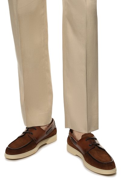 Замшевые топсайдеры SANTONI, арт. MGYG18077TITSSE0M62, фото 3