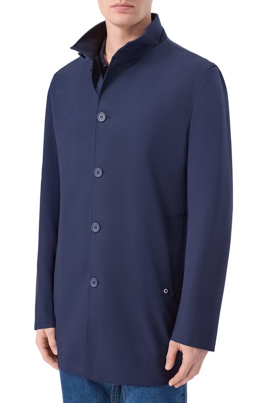 Шерстяной плащ Stefano Ricci MDJ6100280/5612 Синий  MDJ6100280/5612 Фото 3