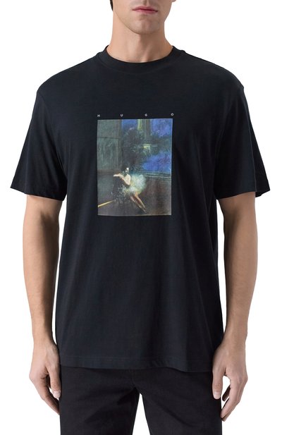Хлопковая футболка hugo x apoh HUGO черного цвета по цене 6995 руб., арт. 50545995, фото 3 Хлопковая футболка hugo x apoh HUGO, арт. 50545995, фото 3