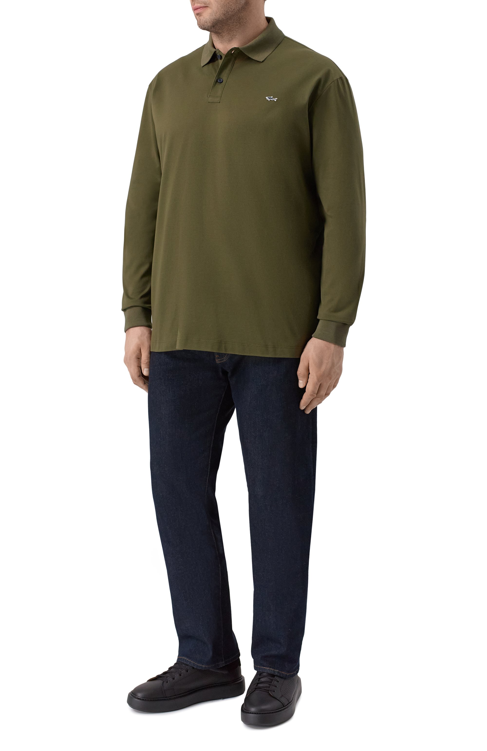 Хлопковое поло PAUL&SHARK темно-зеленого цвета по цене 25600 руб., арт. 99311003_001, фото 2 Хлопковое поло PAUL&SHARK, арт. 99311003_001, фото 2