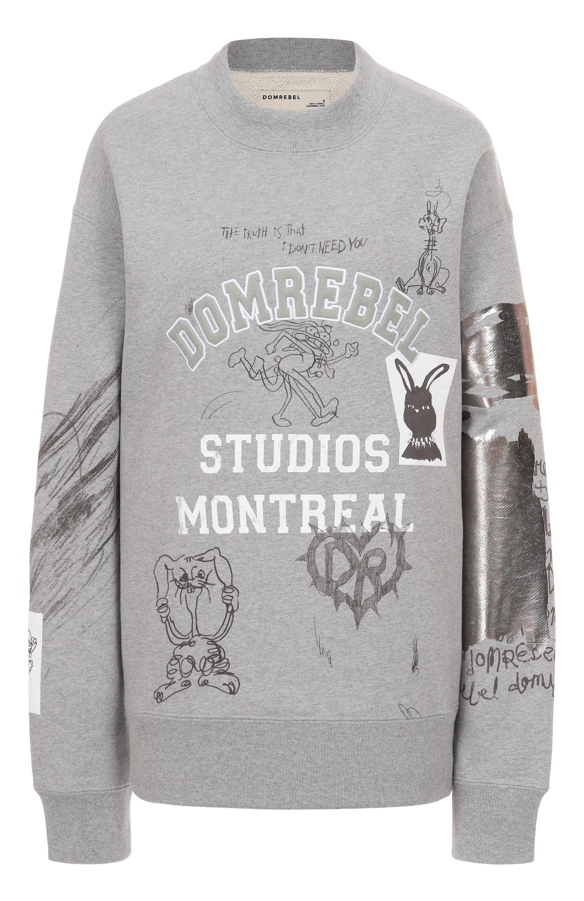 Хлопковый свитшот DOMREBEL, арт. C0LLEGE SWEATSHIRT, фото 1