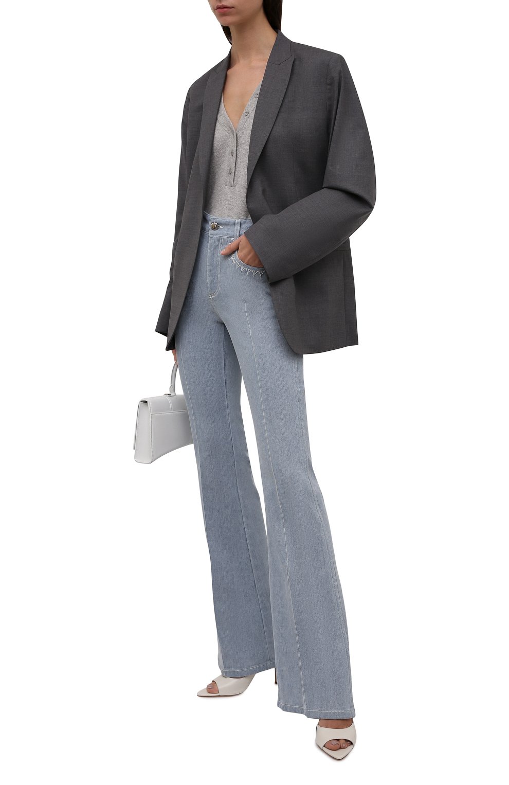 Боди из шерсти и кашемира NOT SHY серого цвета по цене 15500 руб., арт. 3903002, фото 2 Боди из шерсти и кашемира NOT SHY, арт. 3903002, фото 2