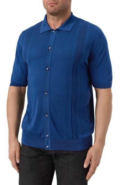 Шелковая рубашка ZILLI синего цвета по цене 170500 руб., арт. KBBP02M0640VCHP00/62, фото 3 Шелковая рубашка ZILLI, арт. KBBP02M0640VCHP00/62, фото 3