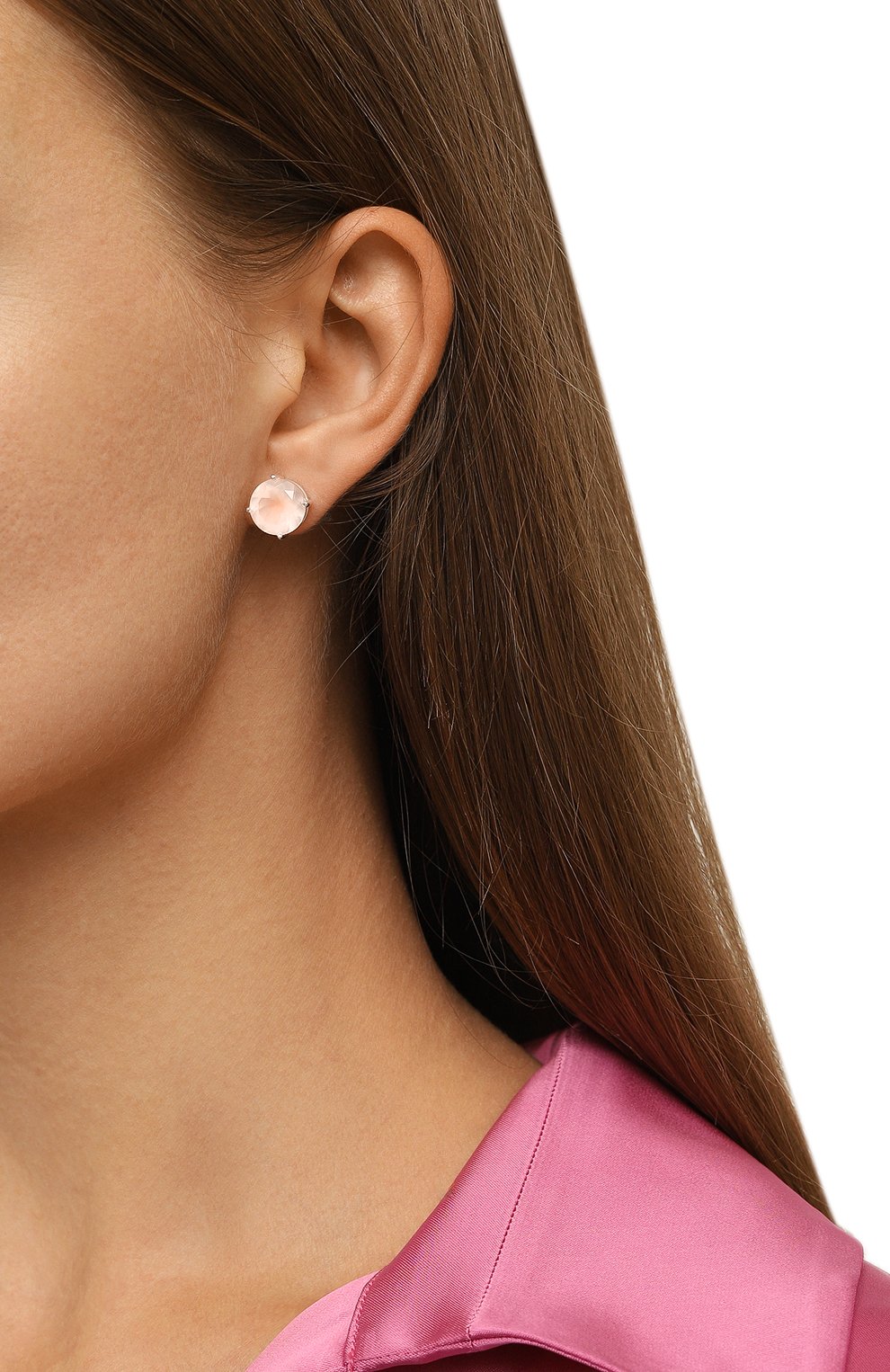 Серьги-пусеты cartoon с розовым кварцем MOONKA, арт. cr-er-qrz, фото 2