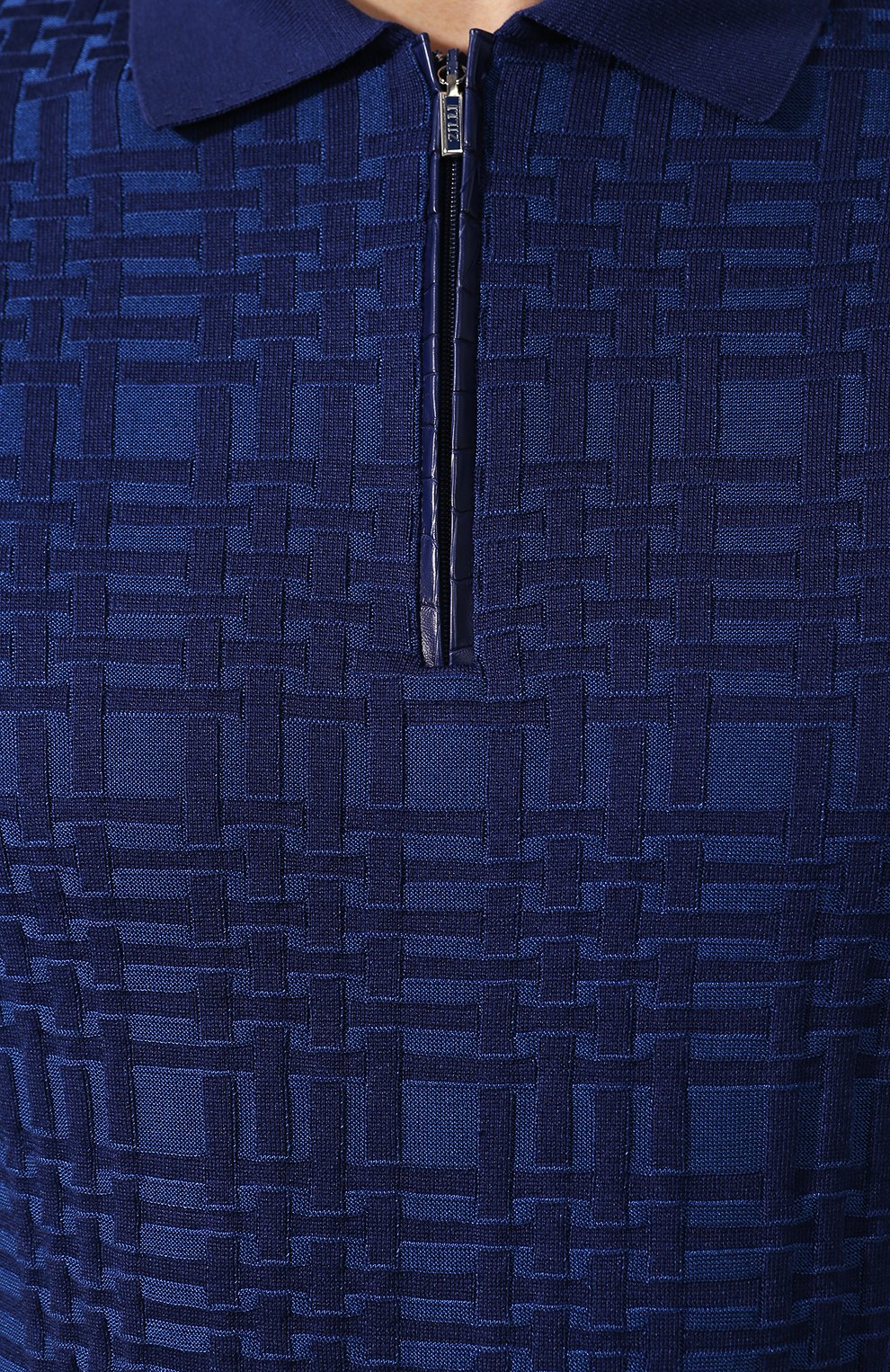 Поло с отделкой из кожи аллигатора ZILLI, арт. MBT-PZ092-CR0C1/MC03/AMIS, фото 5