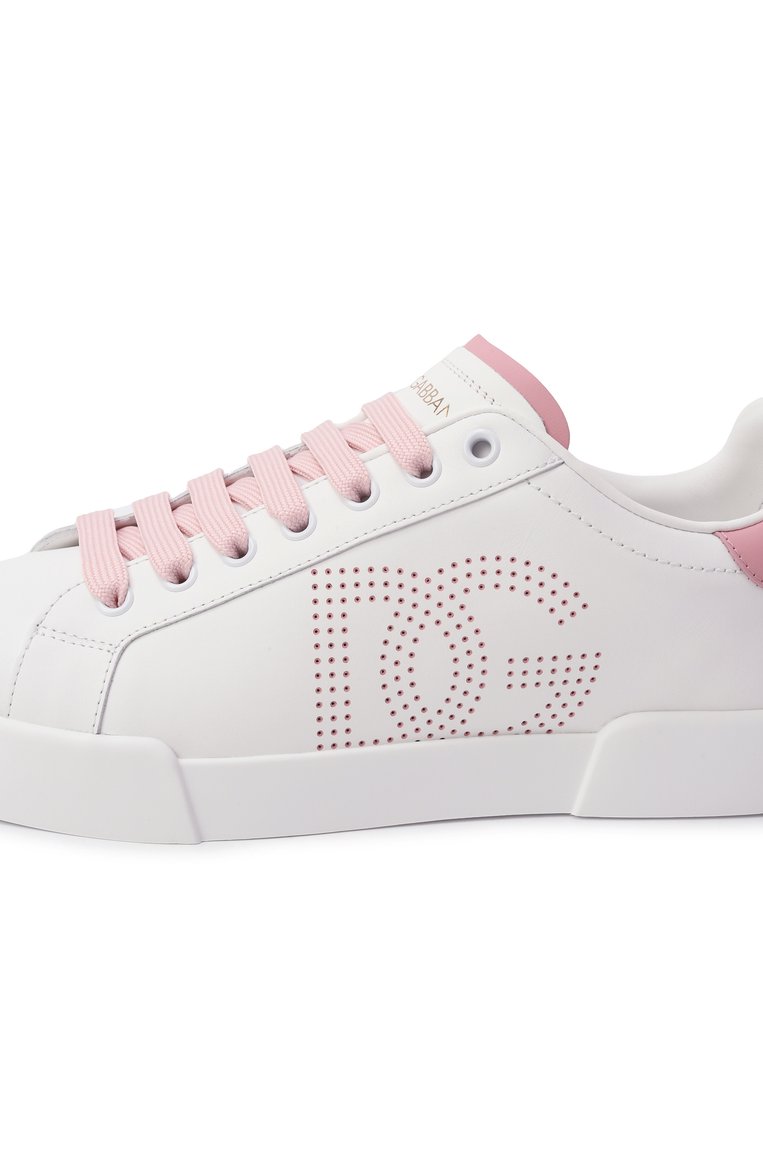 Женские кожаные кеды strobel portofino light DOLCE & GABBANA белого цвета, арт. CK2324/AV066 | Фото 7 (Подошва: Платформа; Материал внутренний: Натуральная кожа; Автоматизация ТО: Проставлено; Материал внешний: Натуральная кожа; Автоматизация состава: Проставлено; Материал утеплителя: Без утеплителя; Стили: Кэжуэл; Кросс-КТ: Низкие)
