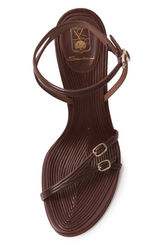 Кожаные босоножки Santoni WHLG71957UT2TFEN Коричневый  WHLG71957UT2TFEN Фото 6