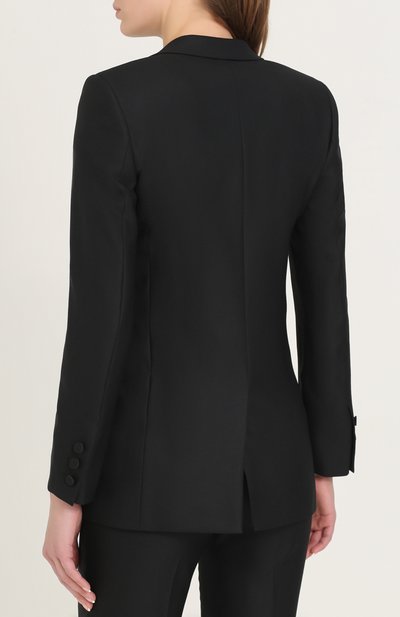 Приталенный жакет на одной пуговице с узкими лацканами SAINT LAURENT, арт. 468626/Y073Q, фото 4