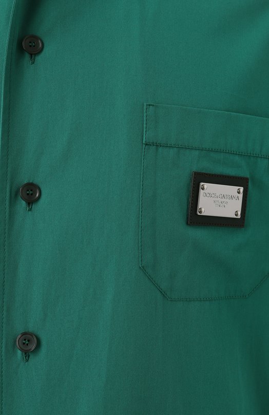 Хлопковая рубашка Dolce & Gabbana G5JH9T/GF855 Зелёный  G5JH9T/GF855 Фото 6