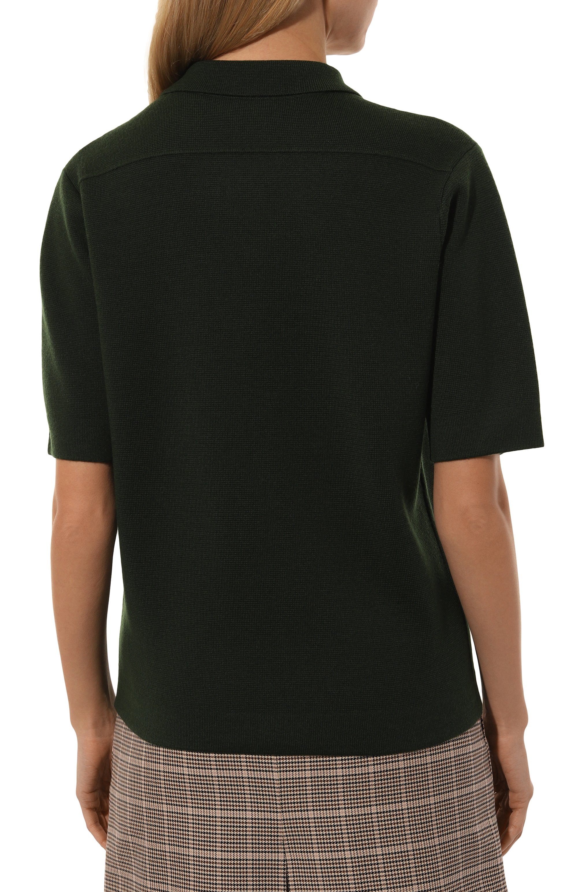 Шерстяное поло DRIES VAN NOTEN темно-зеленого цвета по цене 87550 руб., арт. 242-011207-9700, фото 4 Шерстяное поло DRIES VAN NOTEN, арт. 242-011207-9700, фото 4