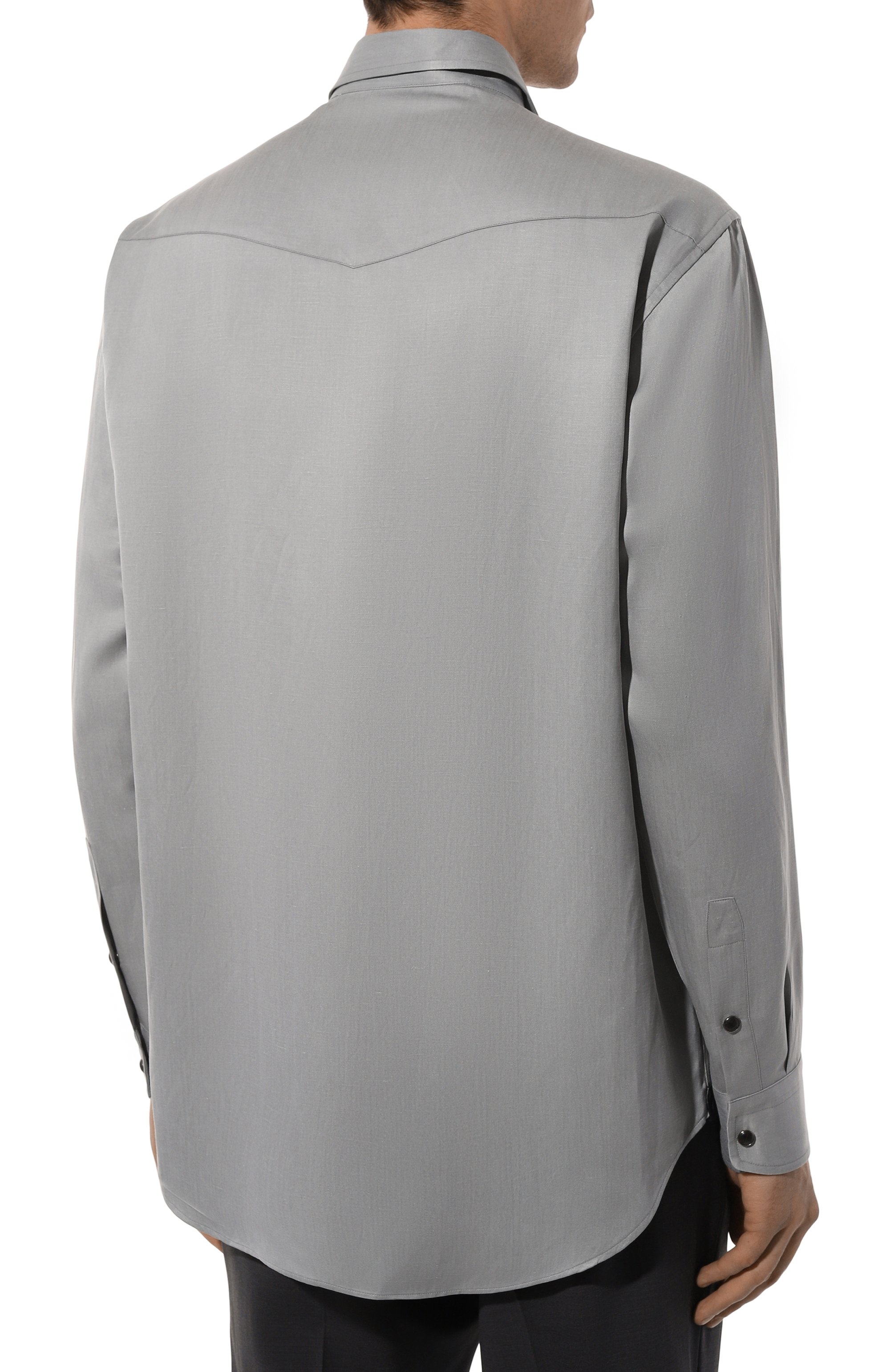 Рубашка из шелка и льна BRIONI, арт. SCFN0LPB103, фото 4