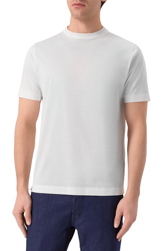 Хлопковая футболка Canali T0922/MJ00002 Белый  T0922/MJ00002 Фото 3