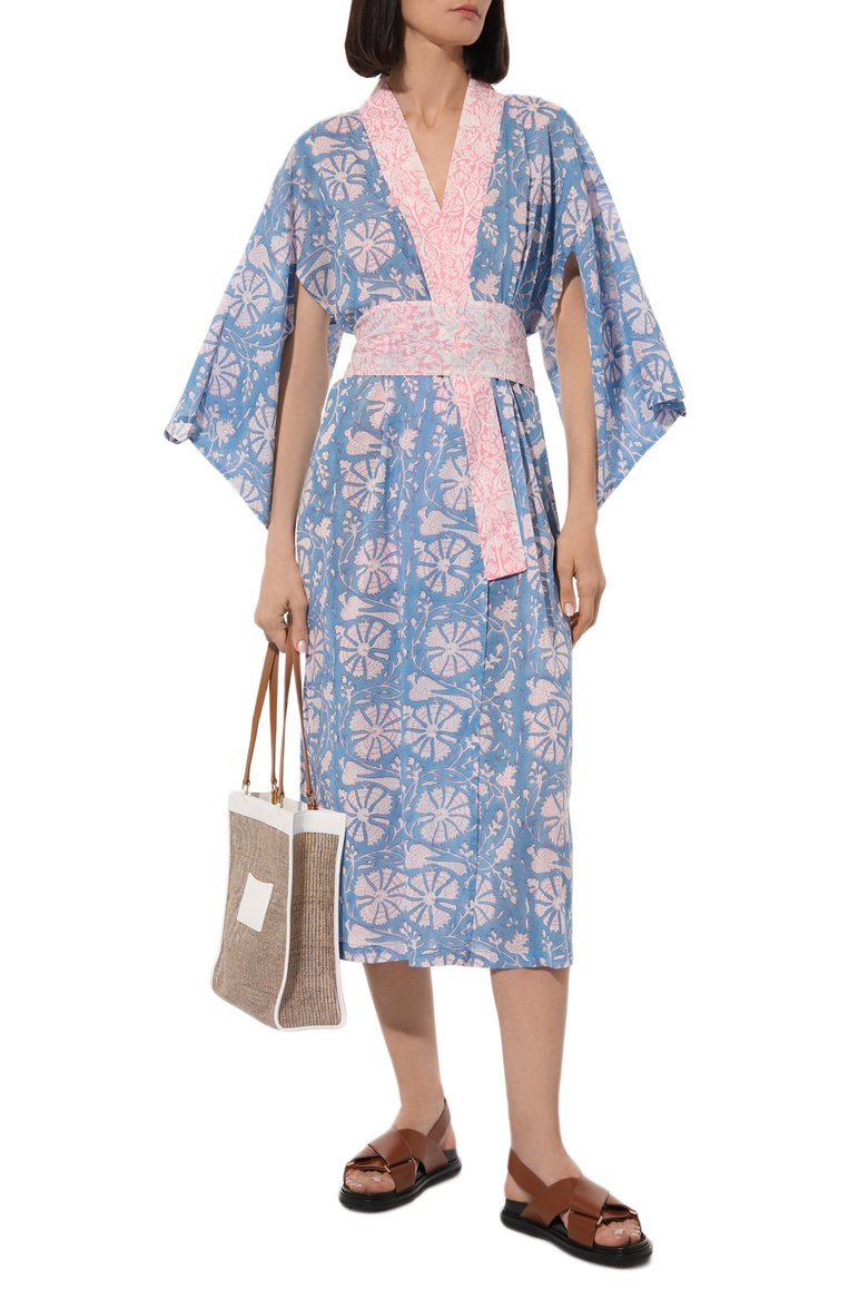 Хлопковое кимоно KLEED LOUNGEWEAR, арт. DEM0ISELLE LIGHT BLUE KIM0N0, фото 1