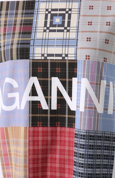 Хлопковая футболка GANNI голубого цвета по цене 6910 руб., арт. T2497, фото 5 Хлопковая футболка GANNI, арт. T2497, фото 5
