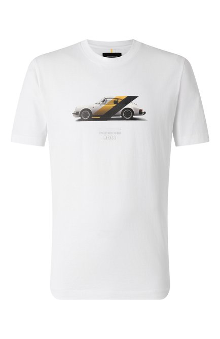 Мужская хлопковая футболка boss x porsche BOSS белого цвета, арт. 50531455 | Фото 1 (Материал сплава: Проставлено; Длина (для топов): Стандартные; Рукава: Короткие; Драгоценные камни: Проставлено; Материал внешний: Хлопок)
