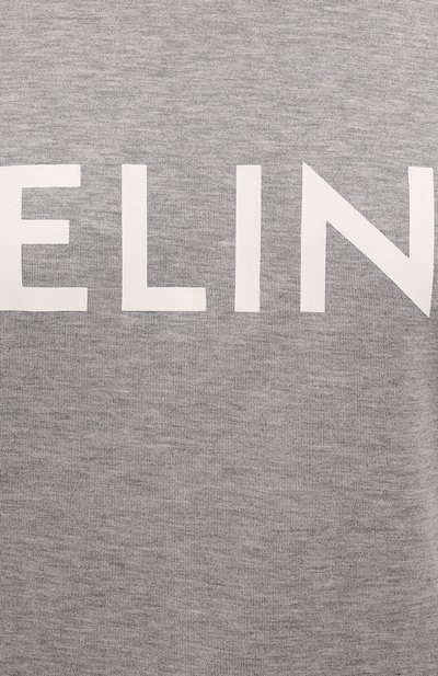 Хлопковая футболка CELINE светло-серого цвета по цене 46100 руб., арт. 2X764501F, фото 5 Хлопковая футболка CELINE, арт. 2X764501F, фото 5