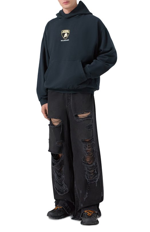 Хлопковое худи Balenciaga x Automobili Lamborghini Balenciaga 767877/TSVR1 Чёрный  767877/TSVR1 Фото 2