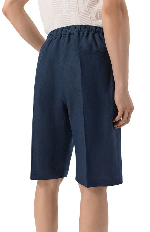 Льняные шорты Kiton UPKN098K0708H Синий  UPKN098K0708H Фото 4