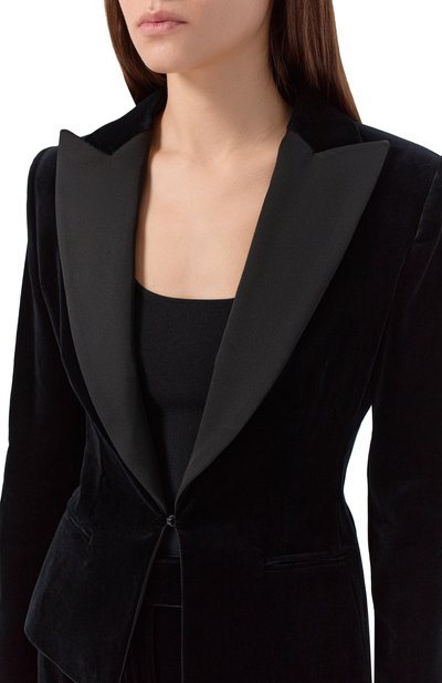Бархатный жакет MAX MARA STUDIO черного цвета по цене 99500 руб., арт. E0LIE, фото 5 Бархатный жакет MAX MARA STUDIO, арт. E0LIE, фото 5