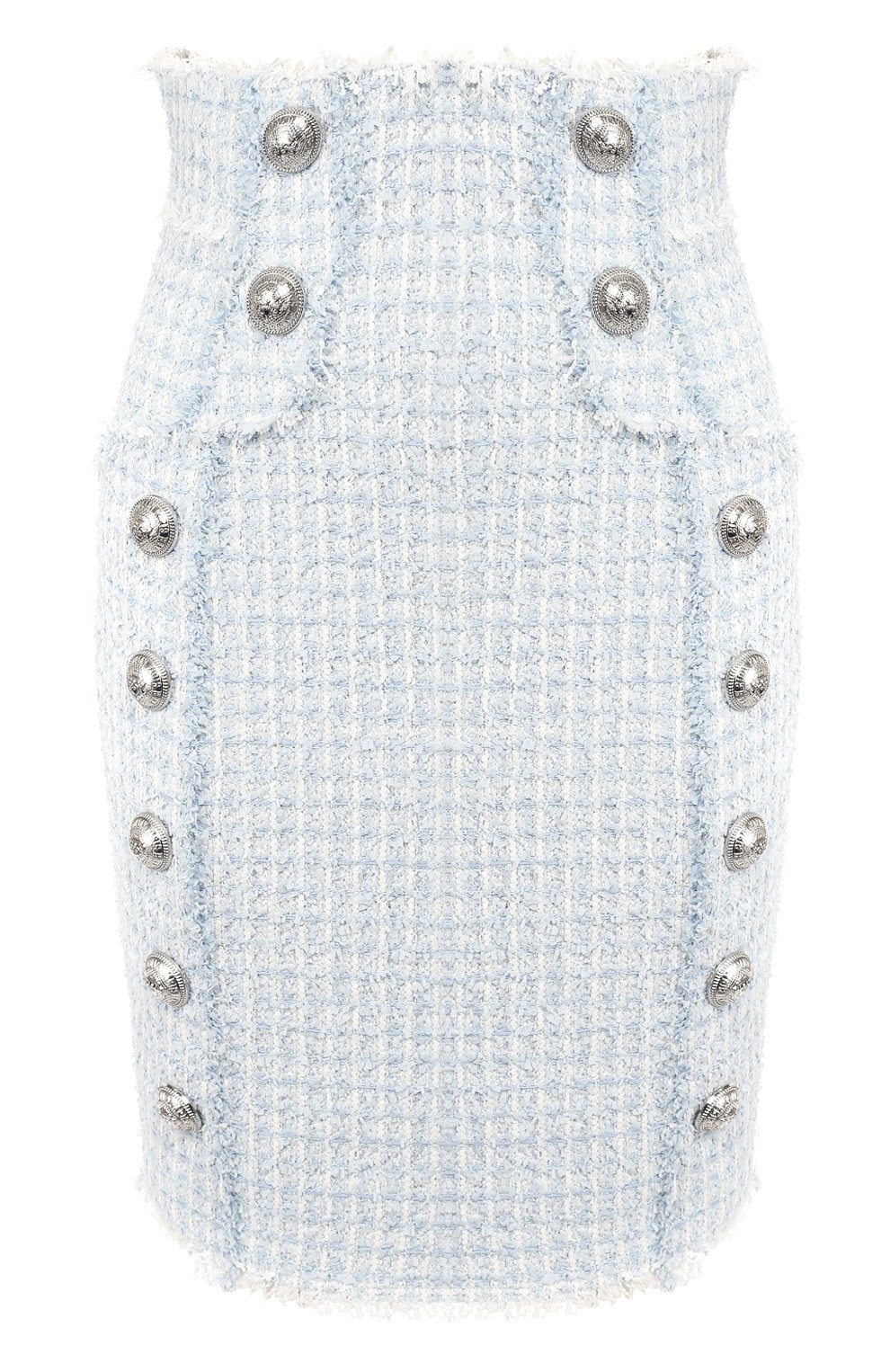 Юбка BALMAIN голубого цвета по цене 154500 руб., арт. SF24033/X257, фото 1 Юбка BALMAIN, арт. SF24033/X257, фото 1
