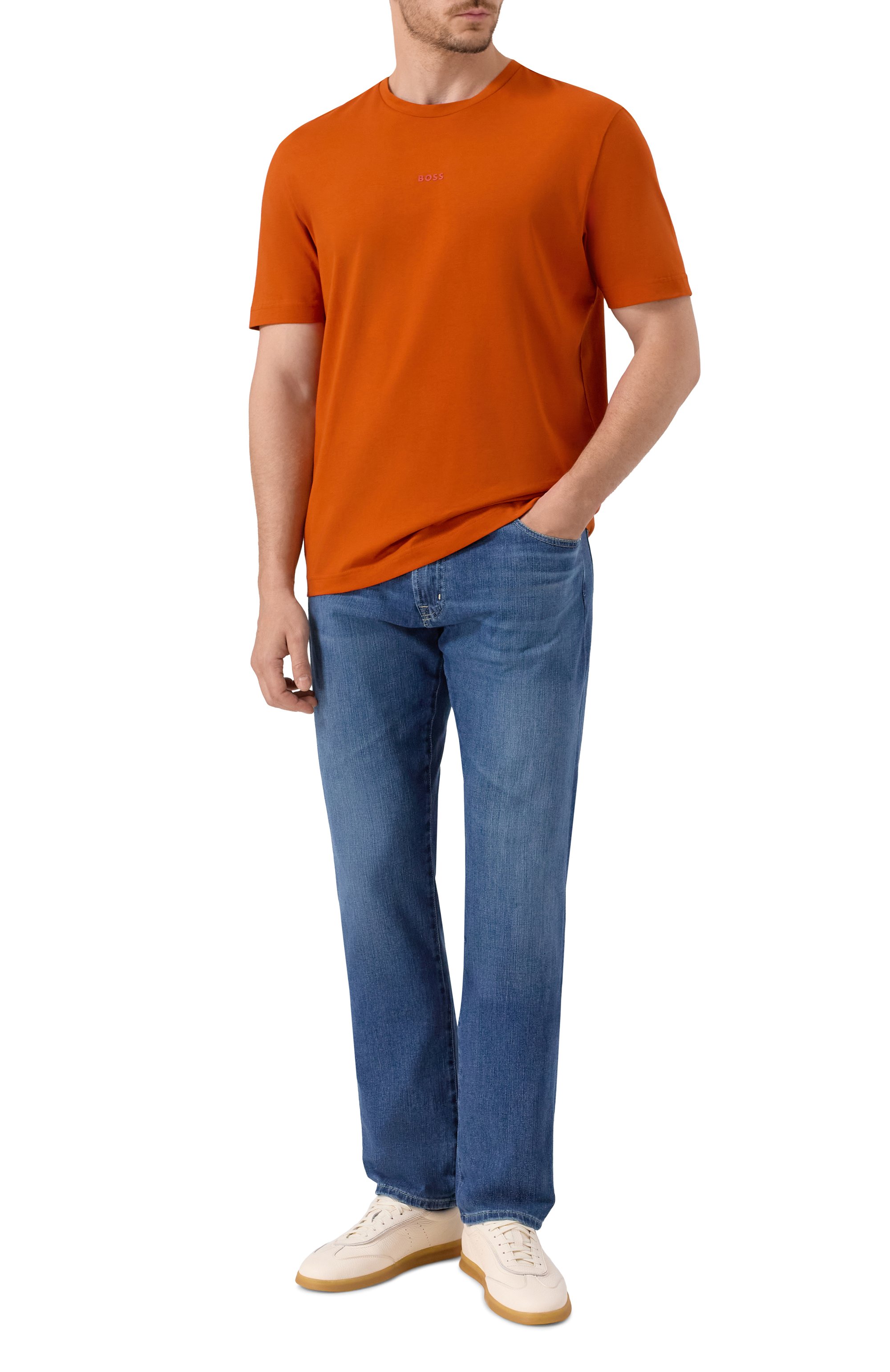 Хлопковая футболка BOSS ORANGE, арт. 50473278, фото 2