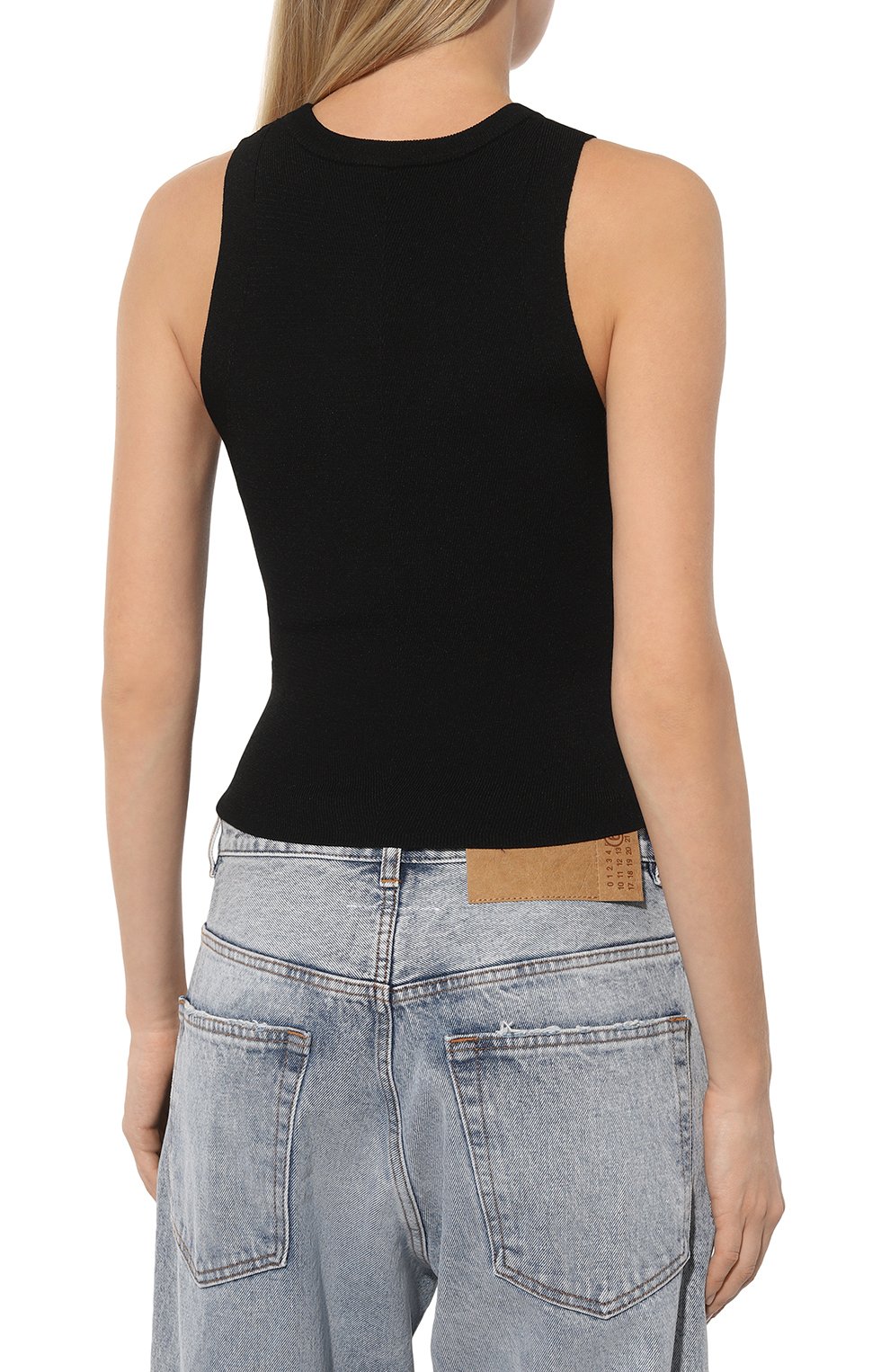 Майка из вискозы DIESEL черного цвета по цене 23800 руб., арт. A09621/0DLAX, фото 4 Майка из вискозы DIESEL, арт. A09621/0DLAX, фото 4