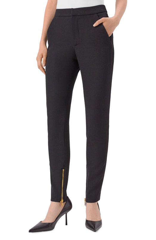 Шерстяные брюки Balmain FF1PM045/ME54 Чёрный  FF1PM045/ME54 Фото 3