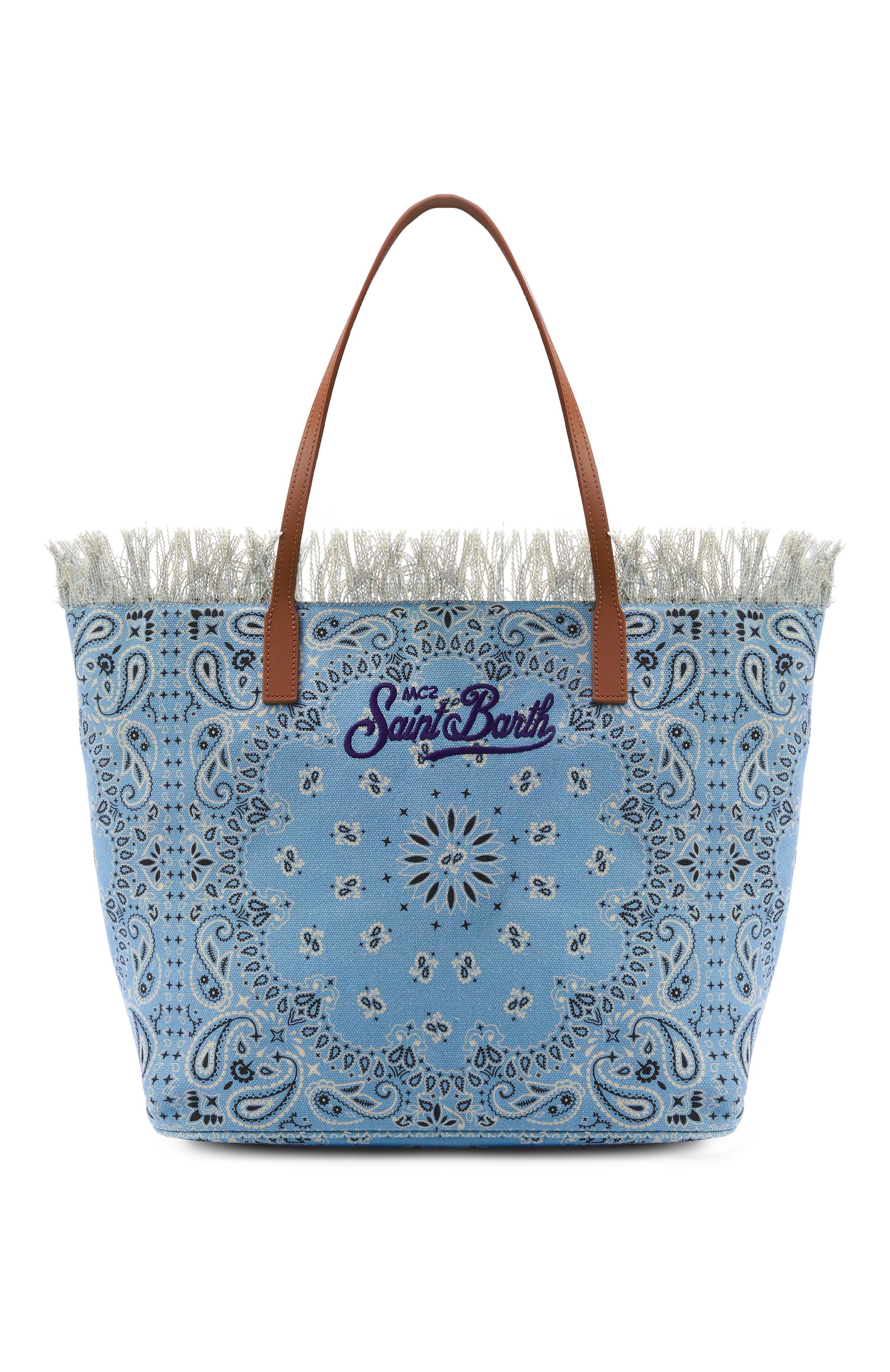 Сумка-тоут city large MC2 SAINT BARTH голубого цвета по цене 19300 руб., арт. CBF0001-01749L/CITY BAG FRINGE, фото 1 Сумка-тоут city large MC2 SAINT BARTH, арт. CBF0001-01749L/CITY BAG FRINGE, фото 1