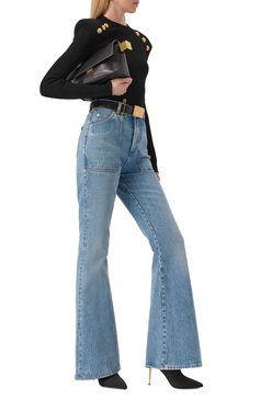 Женские текстильные ботильоны crewneck BALMAIN черного цвета, арт. EN1TE102/TKAB | Фото 2 (Каблук высота: Высокий; Подошва: Плоская; Материал внутренний: Текстиль; Материал утеплителя: Без утеплителя; Материал внешний: Текстиль; Каблук тип: Шпилька; Автоматизация состава: Проставлено; Автоматизация ТО: Проставлено)