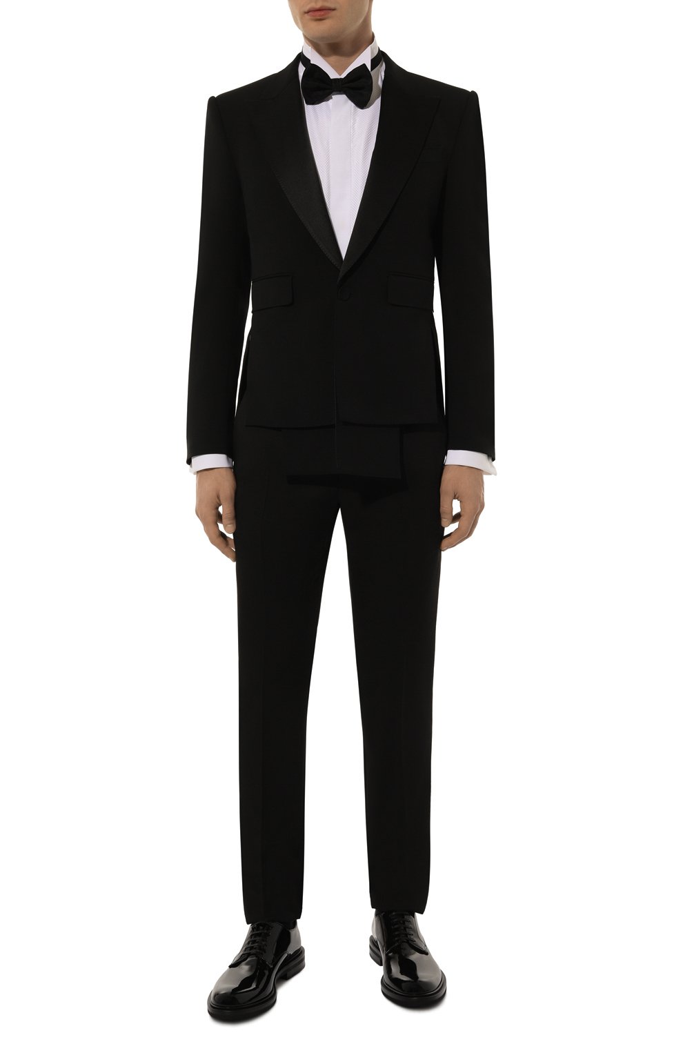 Брюки из шерсти и шелка DOLCE & GABBANA черного цвета по цене 154500 руб., арт. G6KHMT/FUBGC, фото 2 Брюки из шерсти и шелка DOLCE & GABBANA, арт. G6KHMT/FUBGC, фото 2