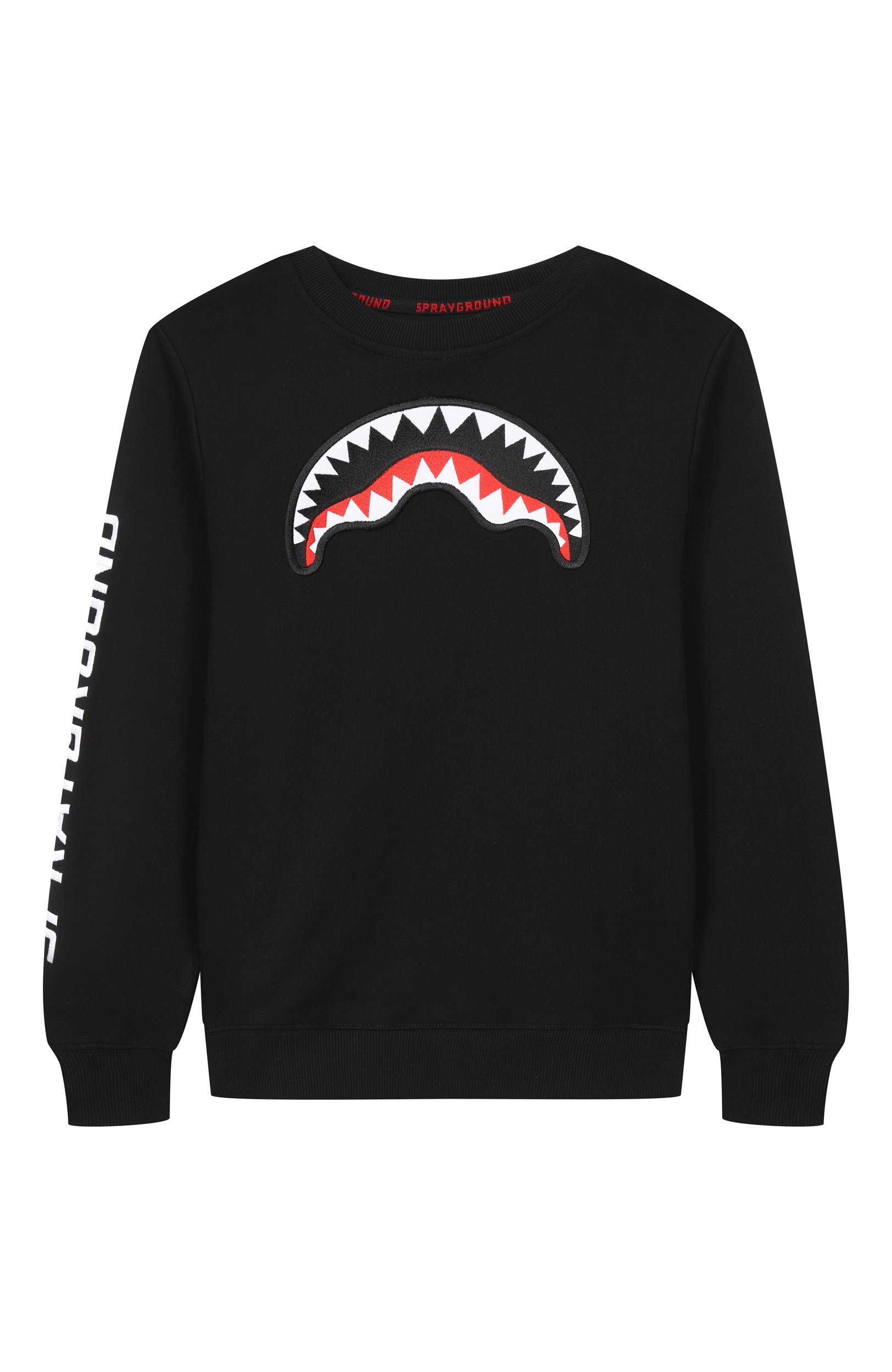 Хлопковый свитшот SPRAYGROUND, арт. SPY1566GBLK/SHARK REGULAR CREWNECK BLACK, фото 1