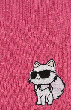Детский комплект из шапки и шарфа-снуда KARL LAGERFELD KIDS фуксия цвета, арт. Z30333 | Фото 7 (Материал: Хлопок, Текстиль; Нос: Не проставлено; Материал сплава: Проставлено)