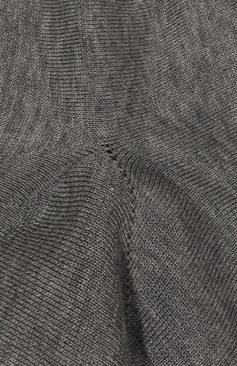 Мужские хлопковые носки ZEGNA серого цвета, арт. N5V406520 | Фото 2 (Нос: Не проставлено; Материал внешний: Хлопок; Кросс-КТ: бельё; Автоматизация состава: Проставлено)