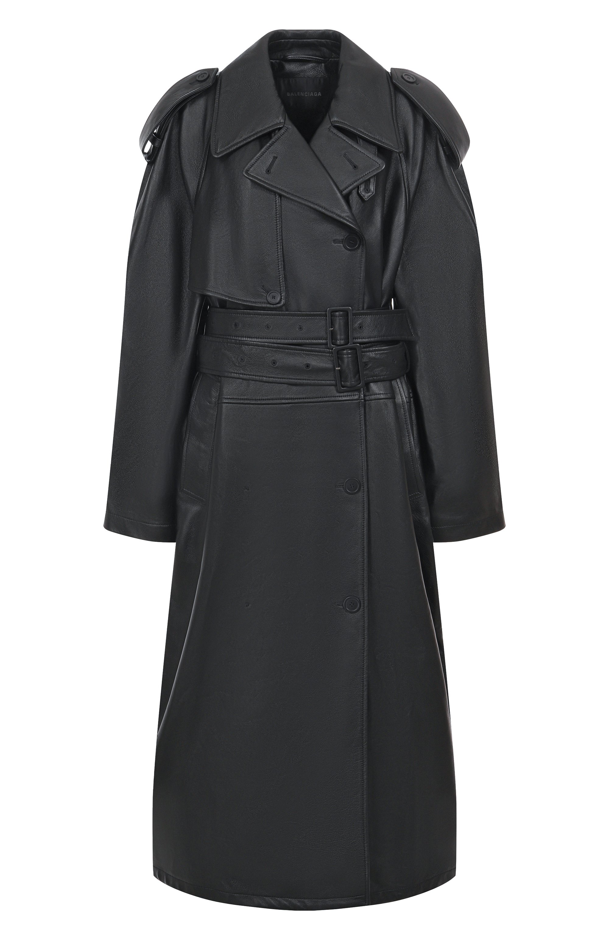 Кожаный тренч BALENCIAGA черного цвета по цене 995000 руб., арт. 835920/TSS01, фото 1 Кожаный тренч BALENCIAGA, арт. 835920/TSS01, фото 1