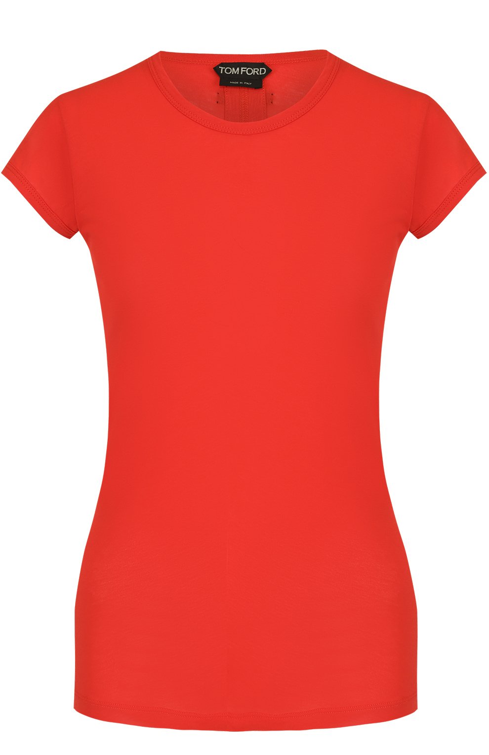 Хлопковая футболка TOM FORD красного цвета по цене 45300 руб., арт. TSJ295-FAX262, фото 1 Хлопковая футболка TOM FORD, арт. TSJ295-FAX262, фото 1