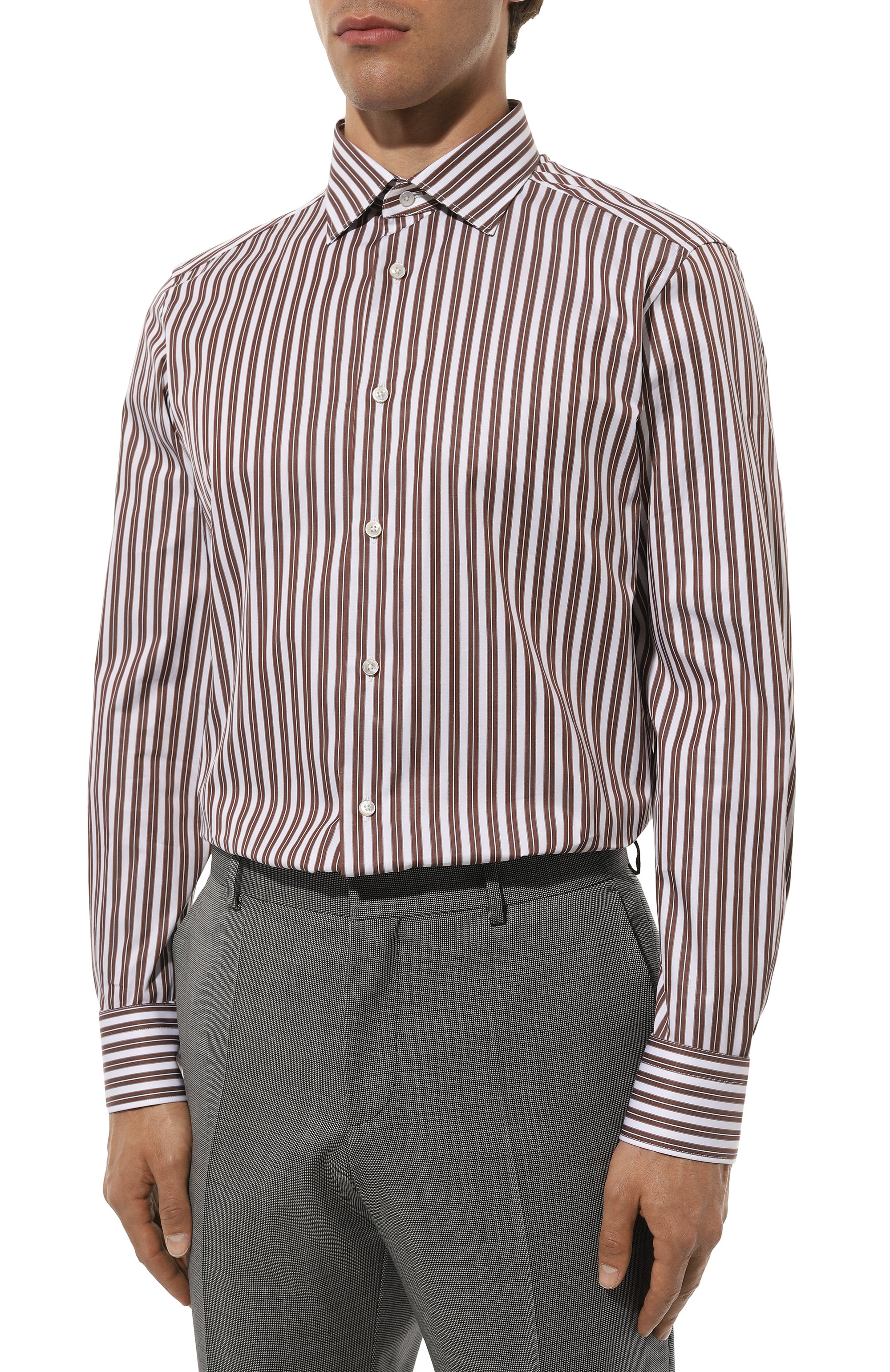 Хлопковая сорочка ZEGNA, арт. 701532A7/9MS0JI, фото 4