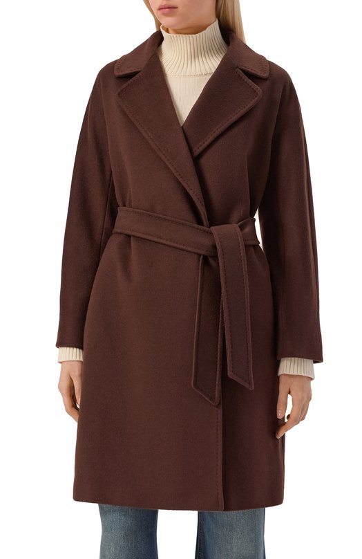 Шерстяное пальто Weekend Max Mara C0RTE Коричневый  C0RTE Фото 3