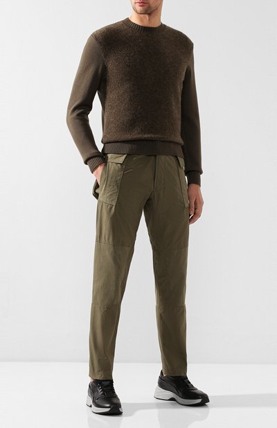 Хлопковые брюки STONE ISLAND хаки цвета по цене 19950 руб., арт. 711530606, фото 2 Хлопковые брюки STONE ISLAND, арт. 711530606, фото 2