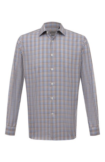 Хлопковая сорочка CORNELIANI синего цвета по цене 37700 руб., арт. 90P010-2811265/00, фото 1 Хлопковая сорочка CORNELIANI, арт. 90P010-2811265/00, фото 1