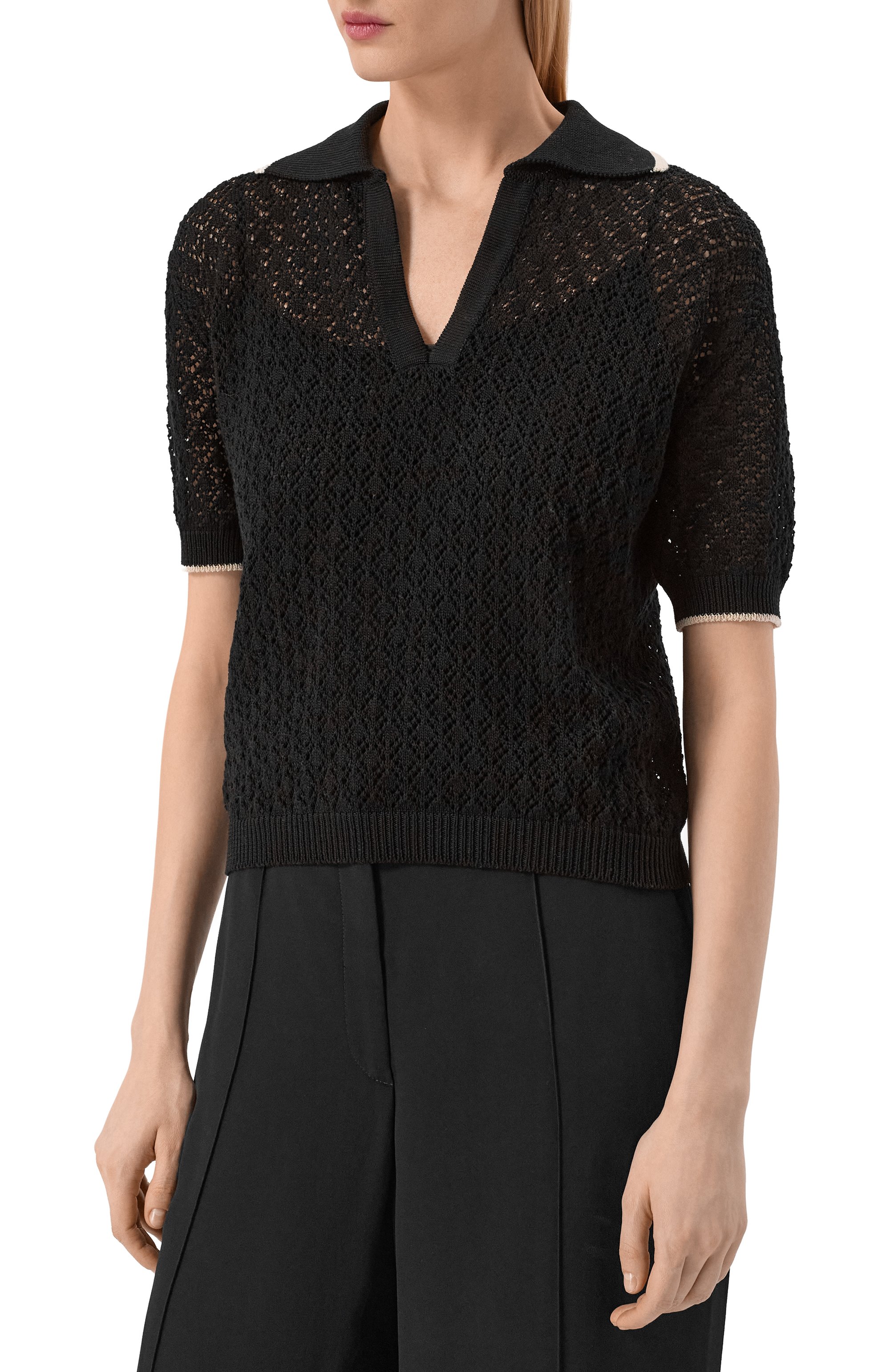 Хлопковое поло AGNONA, арт. K311055E/7C080PE, фото 3