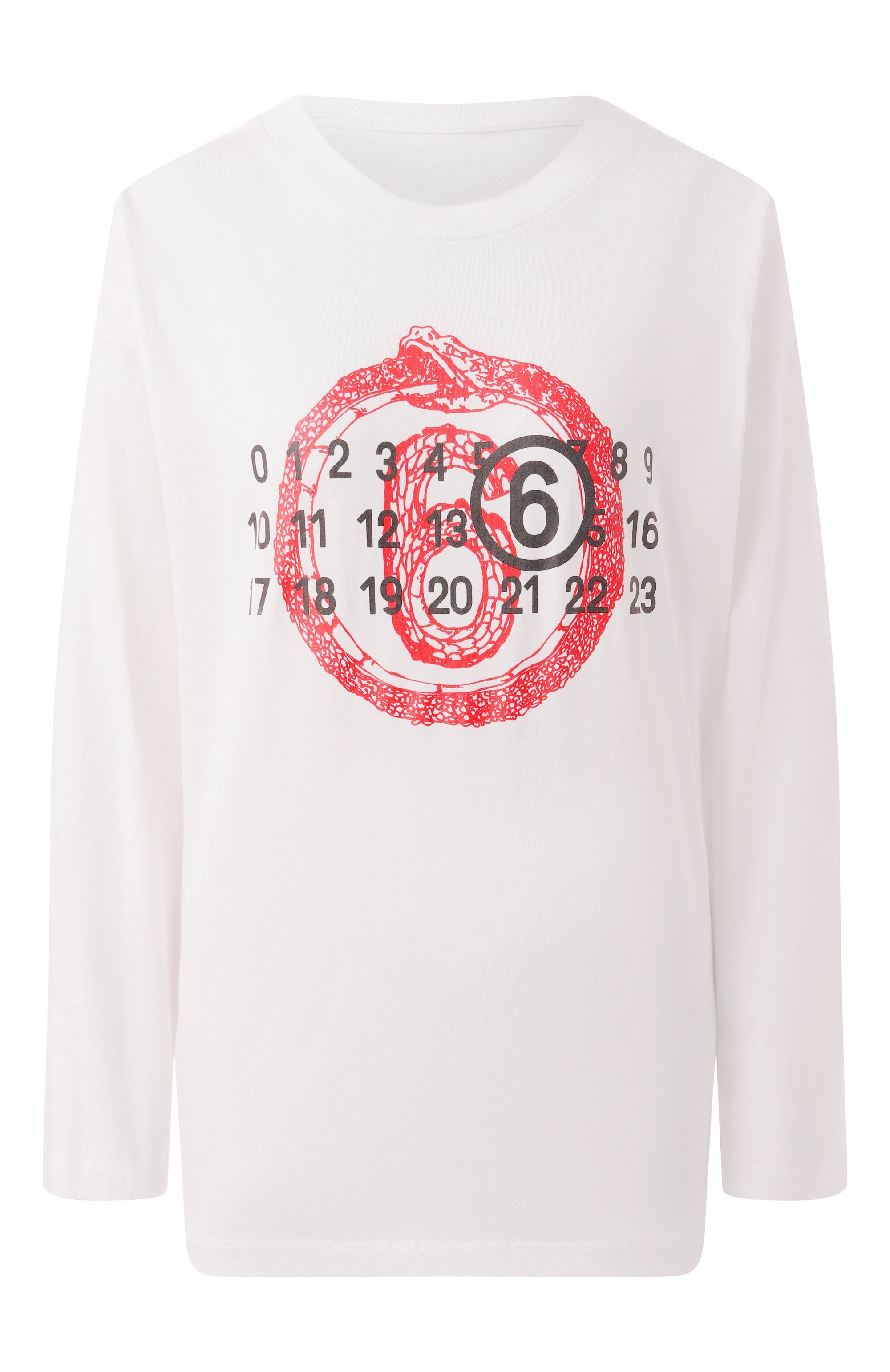 Хлопковый лонгслив MM6 белого цвета по цене 37200 руб., арт. S62GD0197/S24312, фото 1 Хлопковый лонгслив MM6, арт. S62GD0197/S24312, фото 1